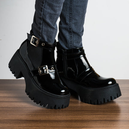 Botas Alicia - Negro Charol - Tienda Nébula