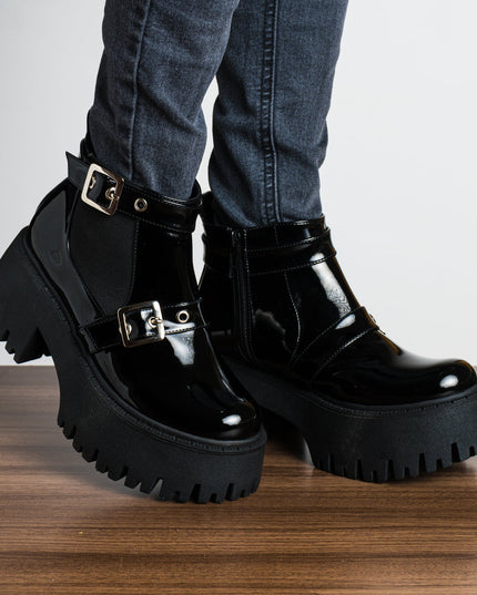 Botas Alicia - Negro Charol - Tienda Nébula