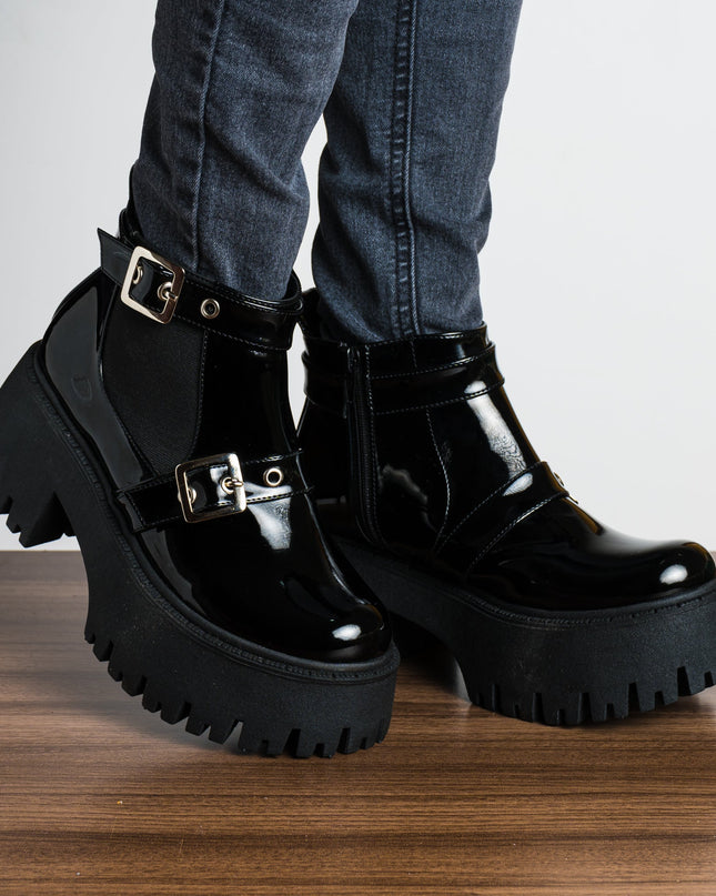Botas Alicia - Negro Charol - Tienda Nébula