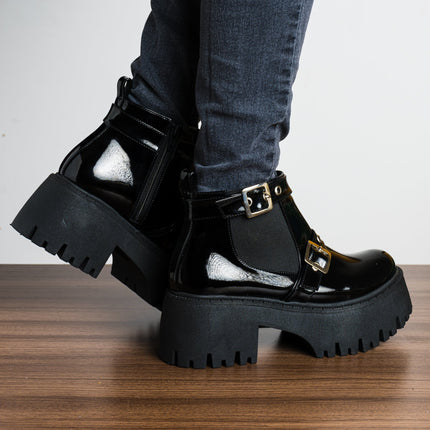 Botas Alicia - Negro Charol - Tienda Nébula