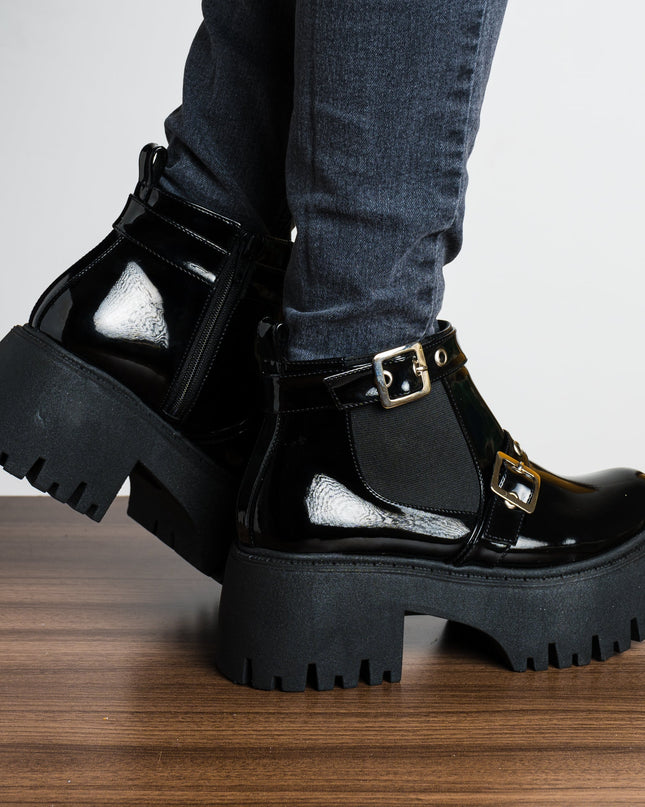 Botas Alicia - Negro Charol - Tienda Nébula
