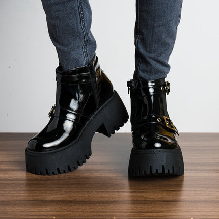 Botas Alicia - Negro Charol - Tienda Nébula