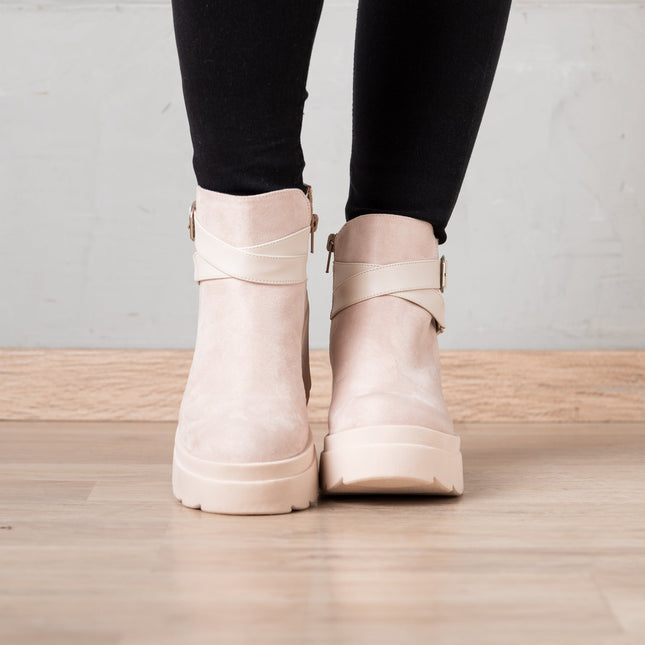 Botas Dimryt - Nude Gamuza - Tienda Nébula