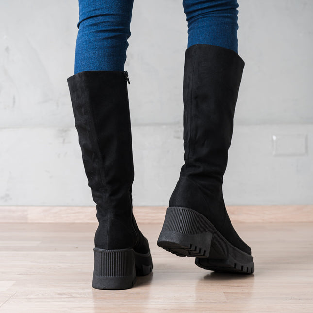 Botas Locket - Negro Gamuza - Tienda Nébula