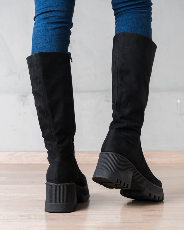 Botas Locket - Negro Gamuza - Tienda Nébula