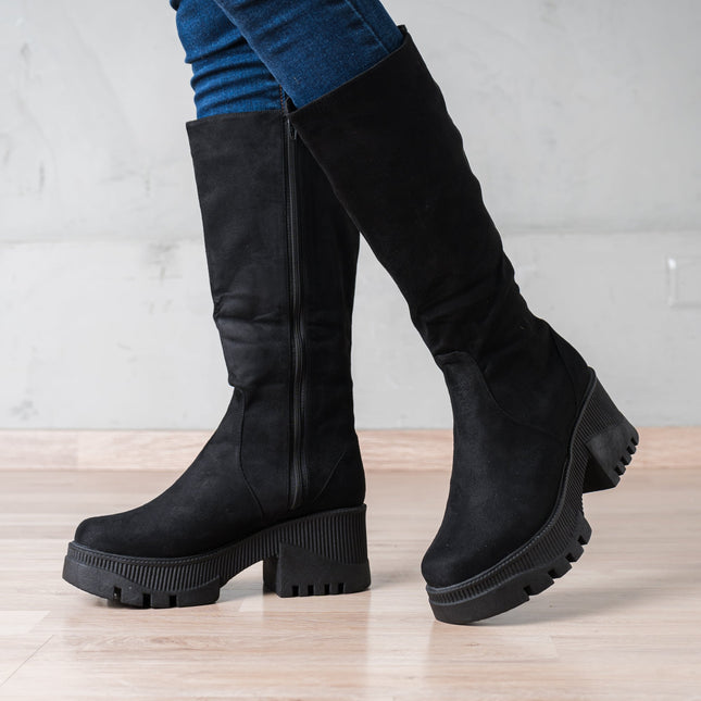 Botas Locket - Negro Gamuza - Tienda Nébula