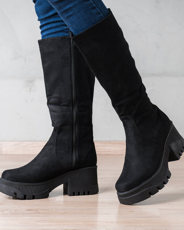 Botas Locket - Negro Gamuza - Tienda Nébula