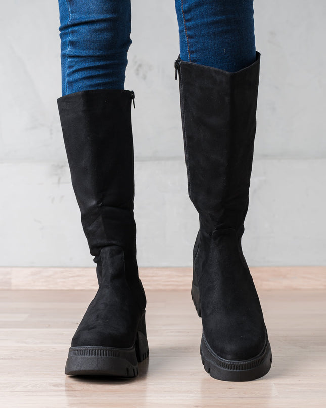 Botas Locket - Negro Gamuza - Tienda Nébula