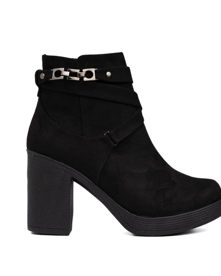 Botines Champeta - Negro Gamuza - Tienda Nébula
