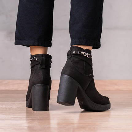Botines Champeta - Negro Gamuza - Tienda Nébula