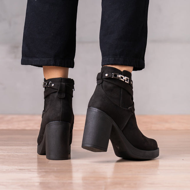 Botines Champeta - Negro Gamuza - Tienda Nébula