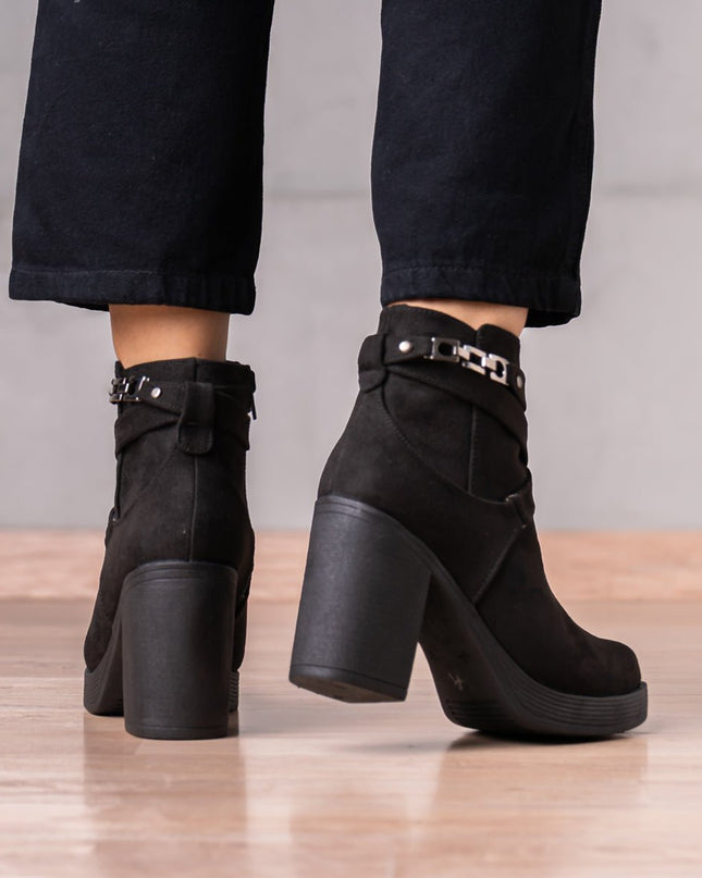 Botines Champeta - Negro Gamuza - Tienda Nébula