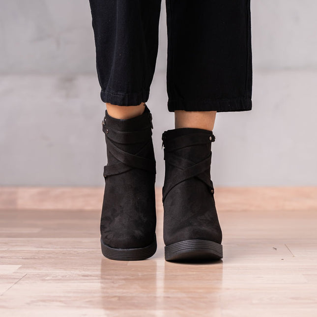 Botines Champeta - Negro Gamuza - Tienda Nébula