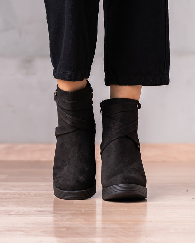 Botines Champeta - Negro Gamuza - Tienda Nébula