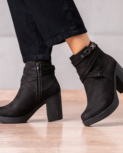 Botines Champeta - Negro Gamuza - Tienda Nébula
