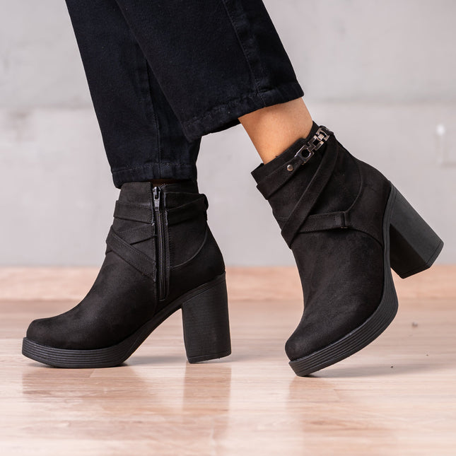 Botines Champeta - Negro Gamuza - Tienda Nébula