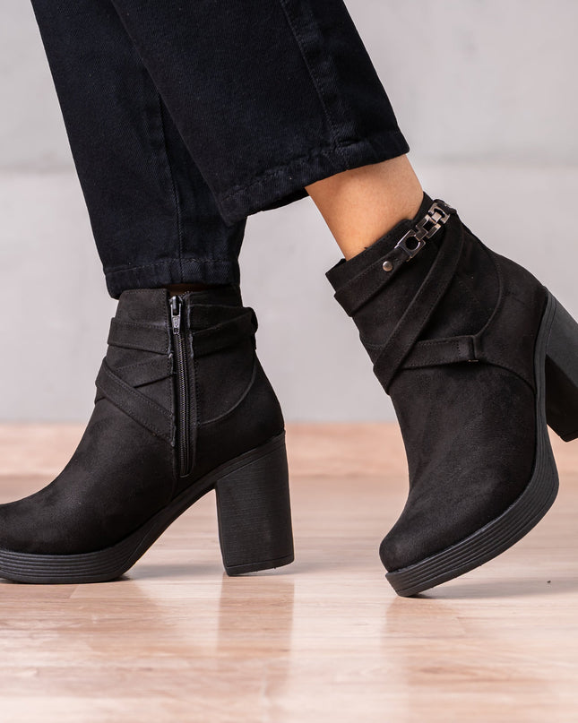 Botines Champeta - Negro Gamuza - Tienda Nébula