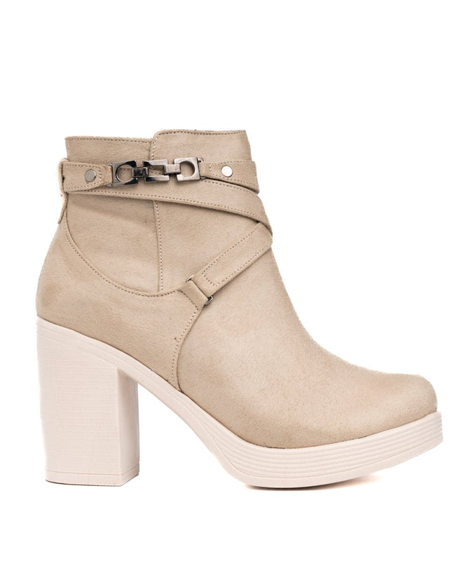 Botines Champeta - Nude Gamuza - Tienda Nébula