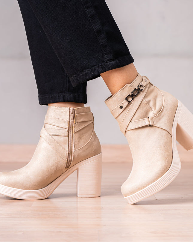 Botines Champeta - Nude Gamuza - Tienda Nébula