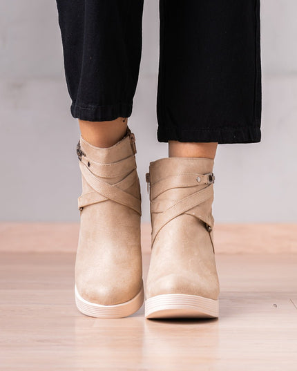 Botines Champeta - Nude Gamuza - Tienda Nébula