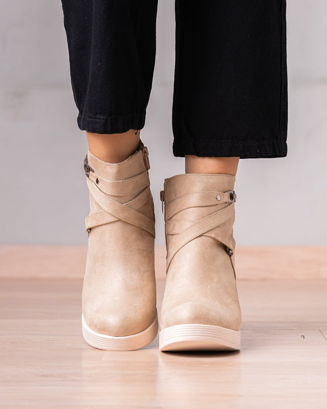 Botines Champeta - Nude Gamuza - Tienda Nébula