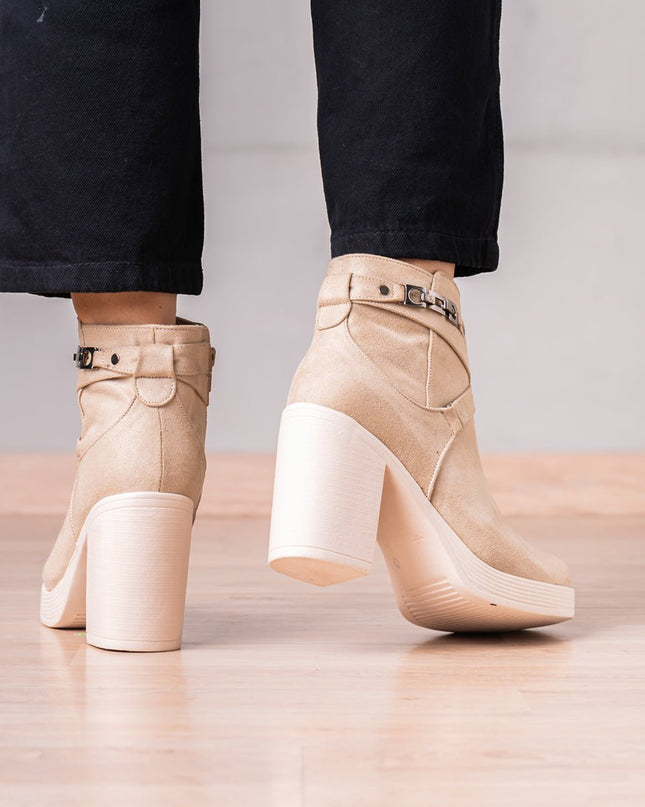Botines Champeta - Nude Gamuza - Tienda Nébula