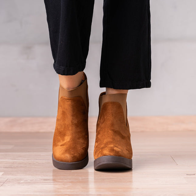 Botines Channary - Camel Gamuza - Tienda Nébula
