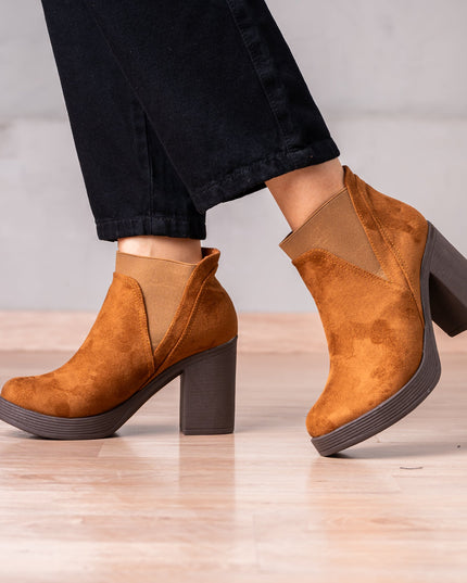 Botines Channary - Camel Gamuza - Tienda Nébula