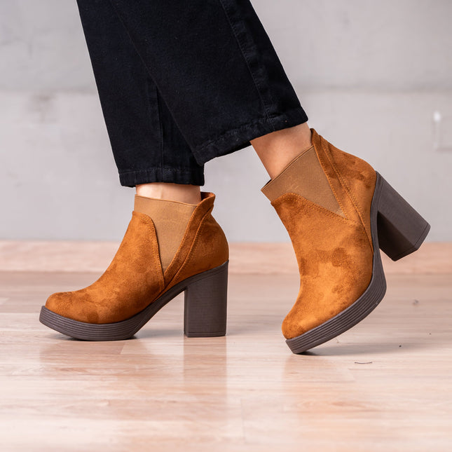 Botines Channary - Camel Gamuza - Tienda Nébula