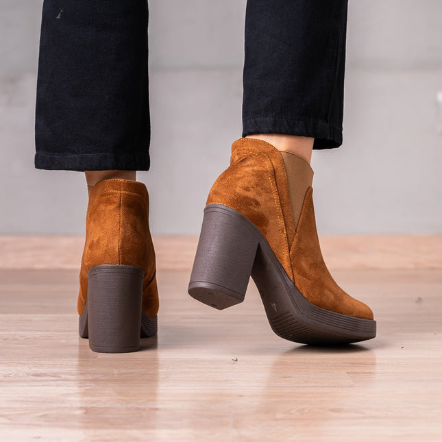 Botines Channary - Camel Gamuza - Tienda Nébula
