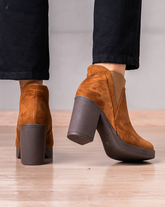Botines Channary - Camel Gamuza - Tienda Nébula