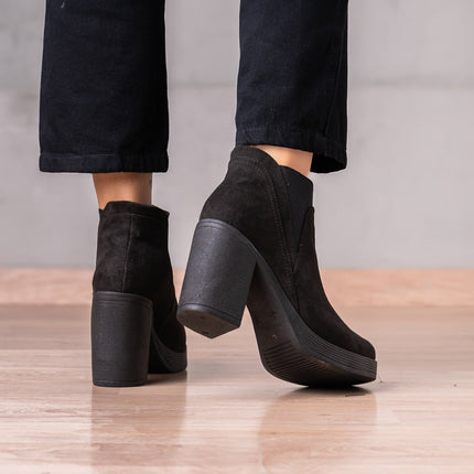 Botines Channary - Negro Gamuza - Tienda Nébula