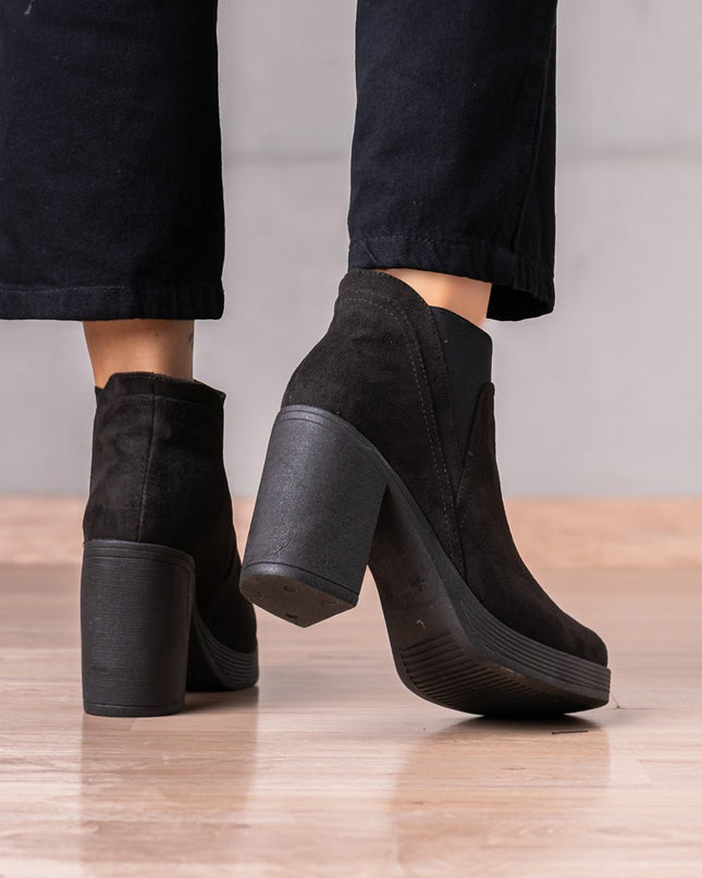 Botines Channary - Negro Gamuza - Tienda Nébula