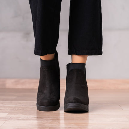 Botines Channary - Negro Gamuza - Tienda Nébula