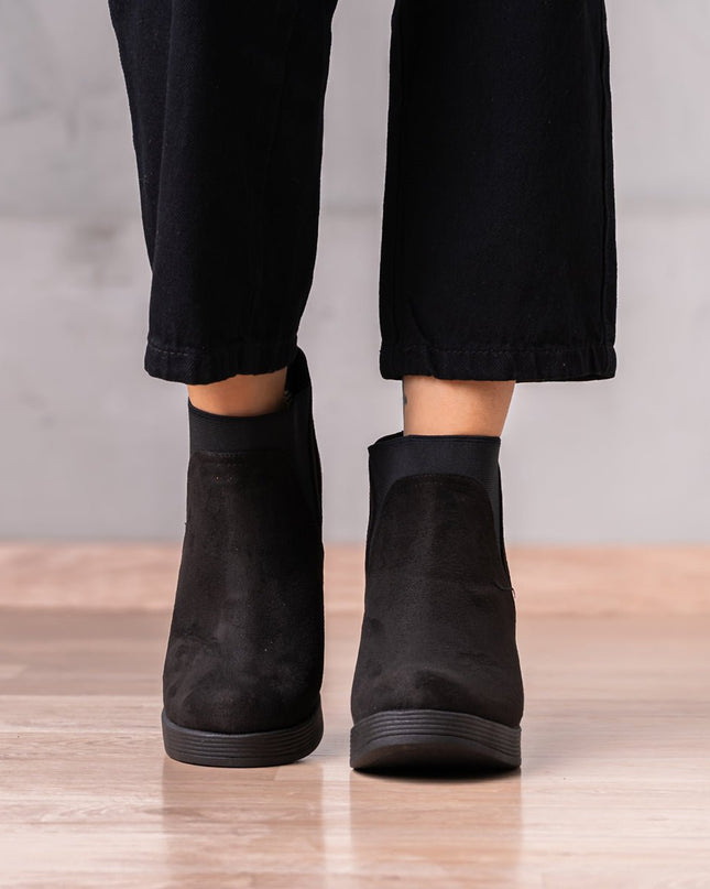 Botines Channary - Negro Gamuza - Tienda Nébula