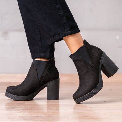 Botines Channary - Negro Gamuza - Tienda Nébula
