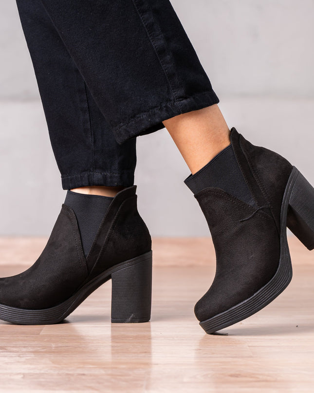 Botines Channary - Negro Gamuza - Tienda Nébula