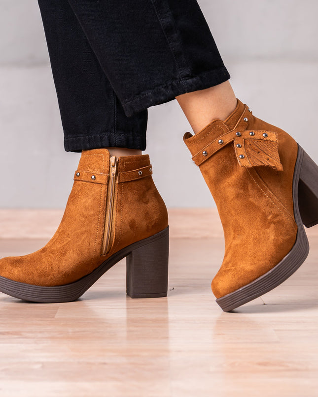 Botines Chenda - Camel Gamuza - Tienda Nébula