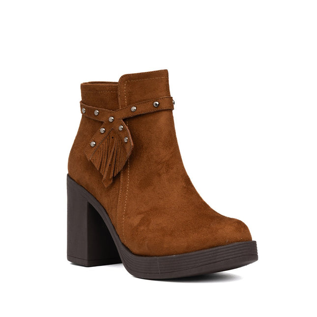 Botines Chenda - Camel Gamuza - Tienda Nébula
