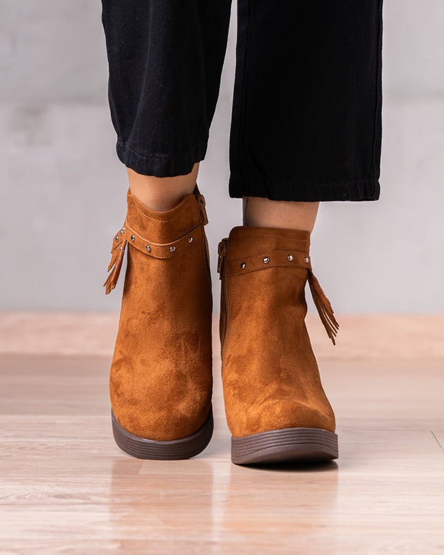 Botines Chenda - Camel Gamuza - Tienda Nébula