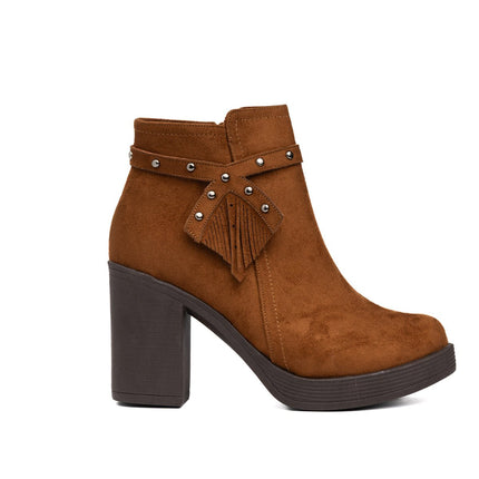 Botines Chenda - Camel Gamuza - Tienda Nébula