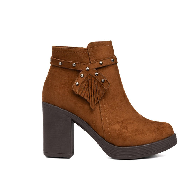 Botines Chenda - Camel Gamuza - Tienda Nébula
