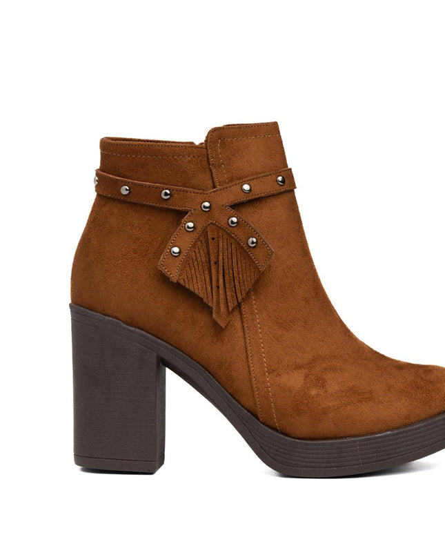Botines Chenda - Camel Gamuza - Tienda Nébula