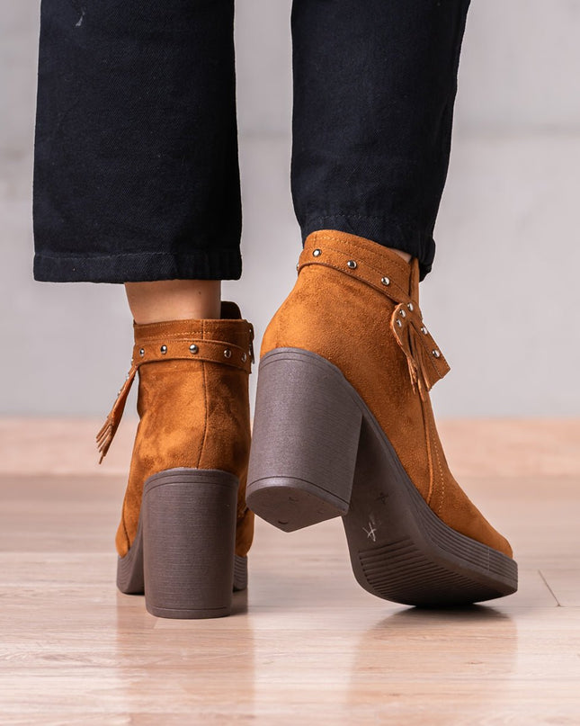 Botines Chenda - Camel Gamuza - Tienda Nébula