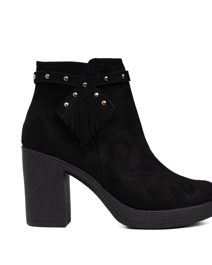Botines Chenda - Negro Gamuza - Tienda Nébula