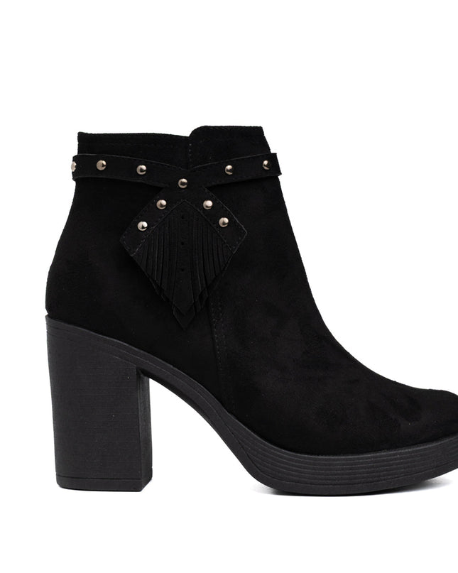 Botines Chenda - Negro Gamuza - Tienda Nébula