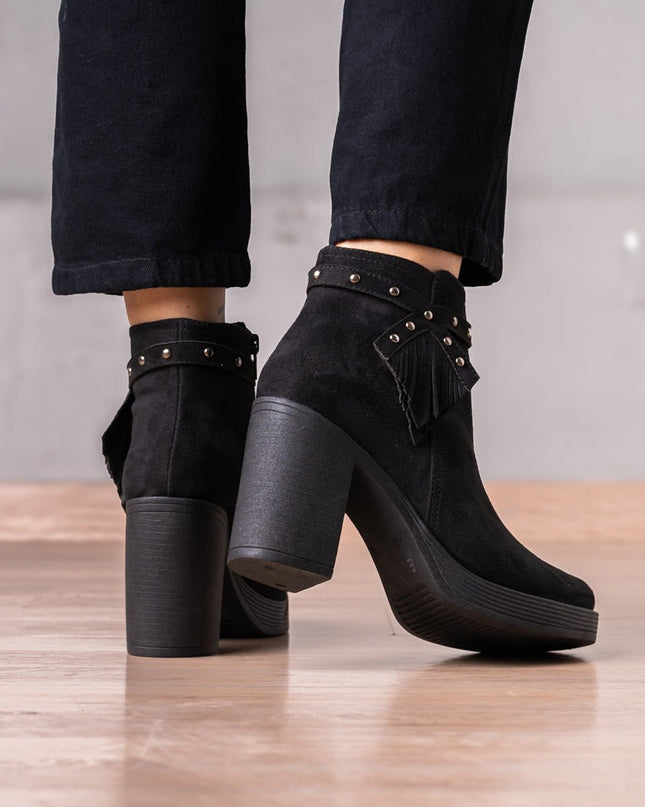 Botines Chenda - Negro Gamuza - Tienda Nébula