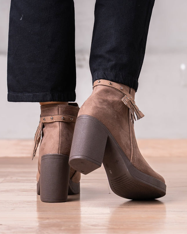 Botines Chenda - Topo Gamuza - Tienda Nébula