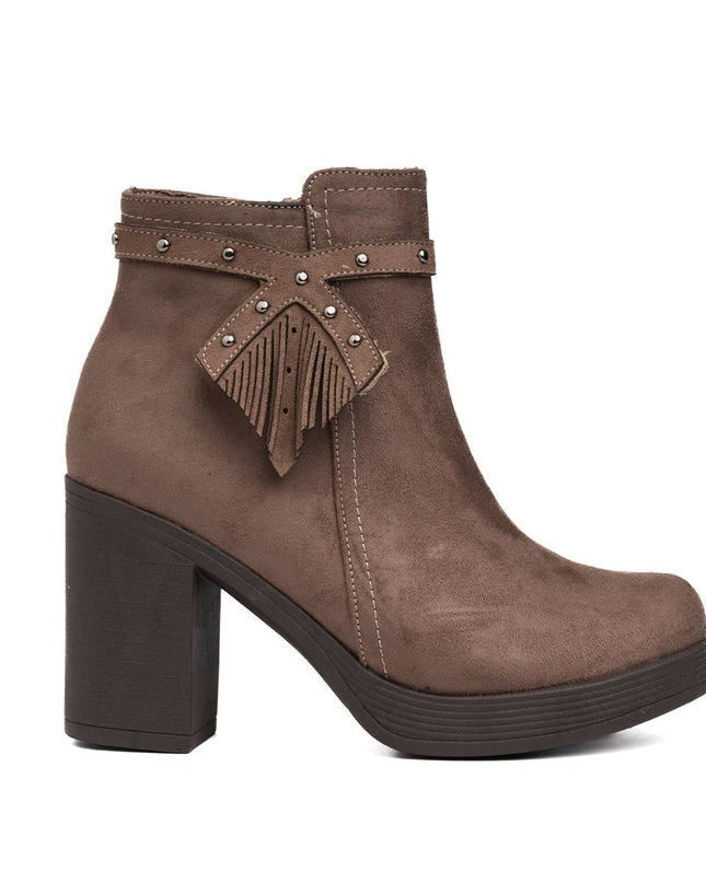Botines Chenda - Topo Gamuza - Tienda Nébula
