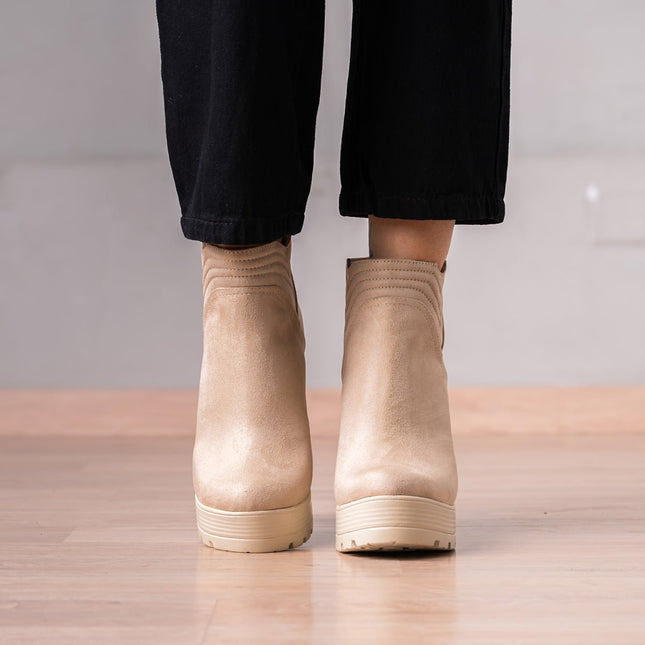 Botines Chhean - Nude Gamuza - Tienda Nébula